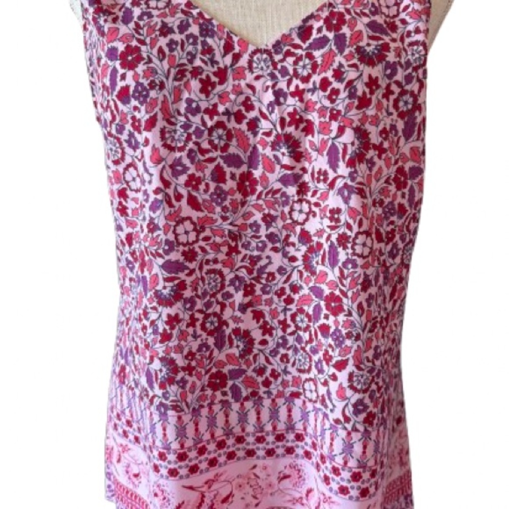 CAbi Indira Pink and Purple Floral Camisole- Small